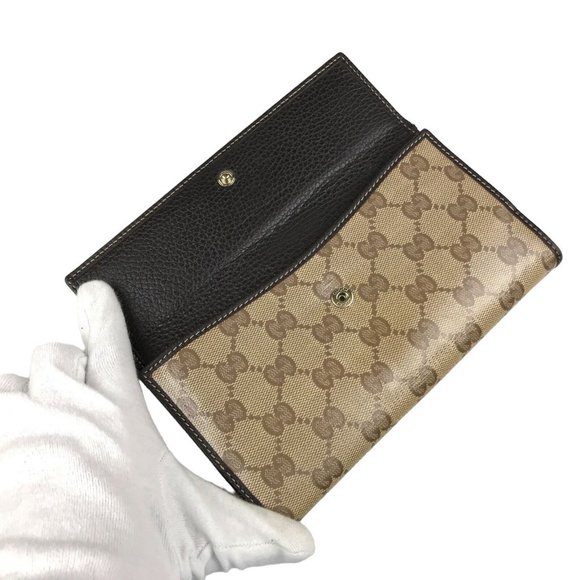 *** SOLD** Rare Gucci Wallet Long GG Brown PVC & dust bag - Picture 5 of 12